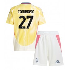 Juventus Andrea Cambiaso #27 Bortedraktsett Barn 2024-25 Kortermet (+ korte bukser)